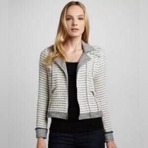 Ella Moss Salinas Black and White Moto Jacket size small